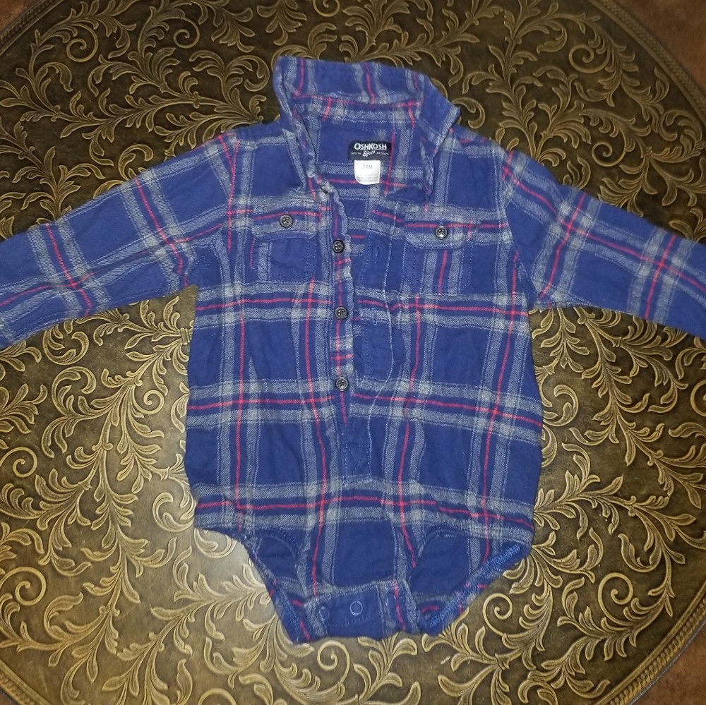 Oshkosh B'gosh flannel long sleeve onesie